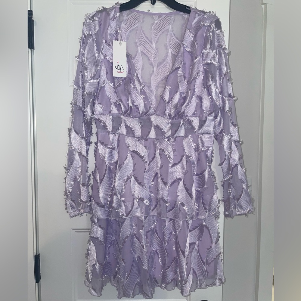 Chic Lavender Long Sleeve Dress